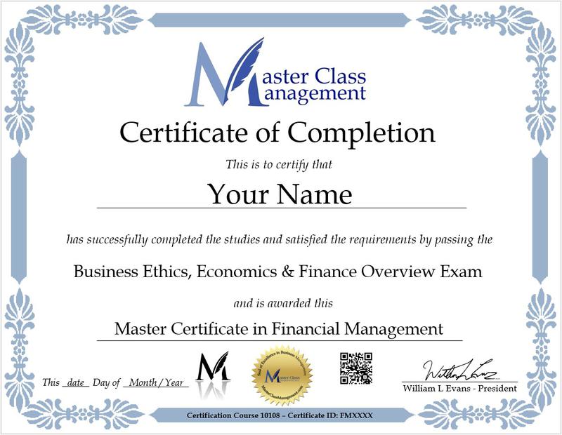Master Certificate in Financial Management